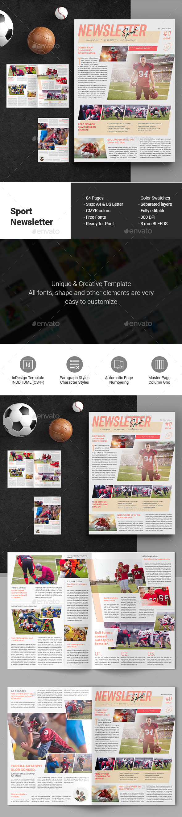 Sport Newsletter, Print Templates GraphicRiver